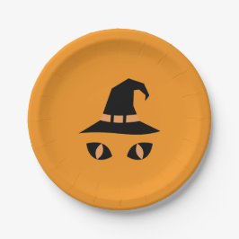 Halloween witchy cat pappteller
