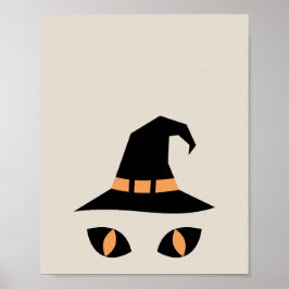Halloween witchy cat poster