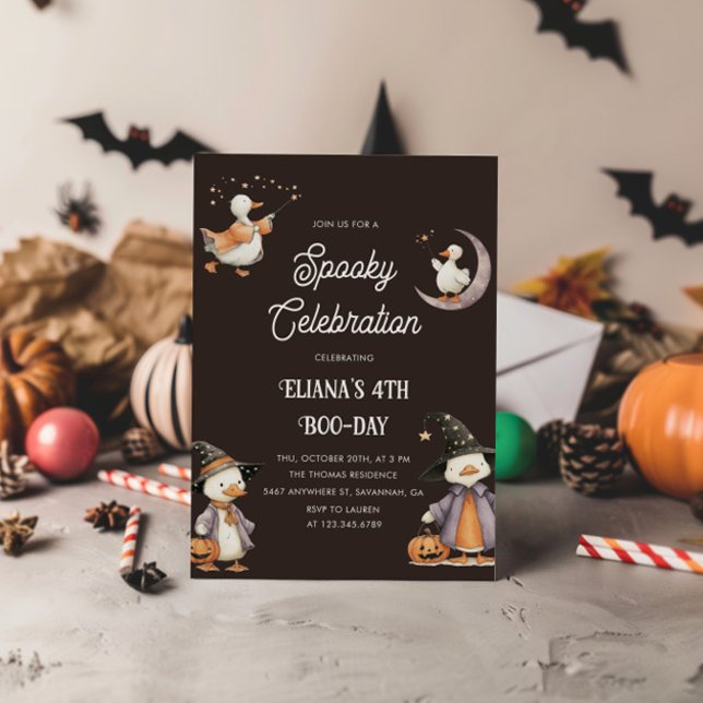 Halloween Witchy Goose Spooky Kindergeburtstag Einladung (Von Creator hochgeladen)
