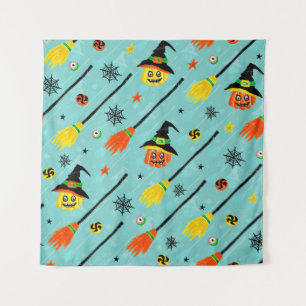 Halloween Witchy Seamless Theme Wandteppich