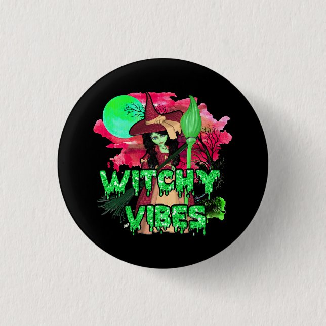 Halloween Witchy Vibes Button (Vorderseite)