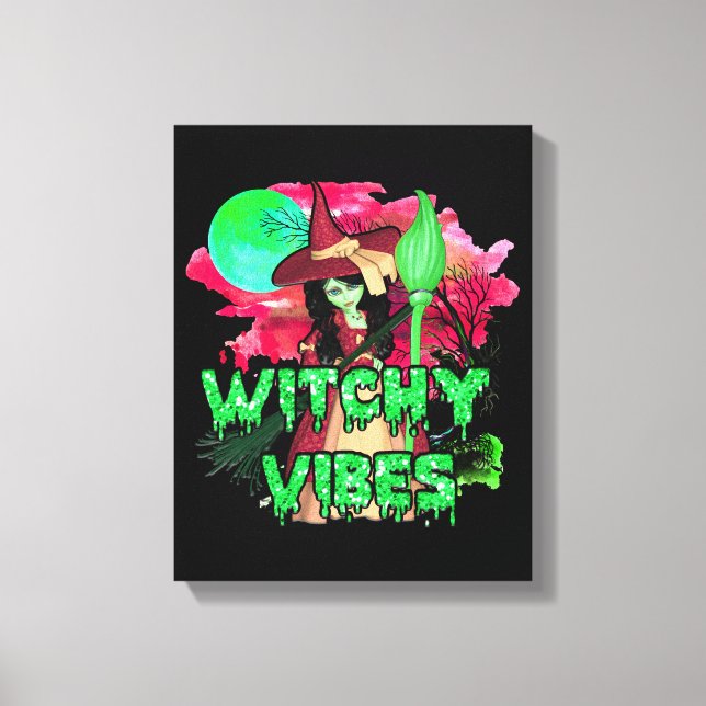 Halloween Witchy Vibes Leinwanddruck (Vorderseite)