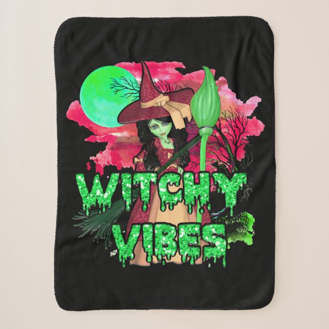Halloween Witchy Vibes Sherpadecke (Vorderseite)