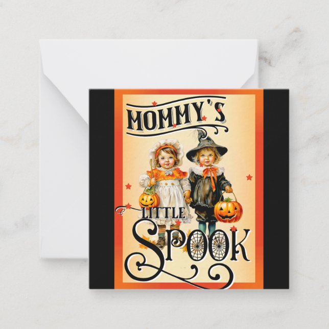 Halloween Witth Tote Bag Mitteilungskarte (Vorderseite)