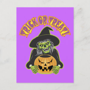Halloween Witwe Skull Postkarte