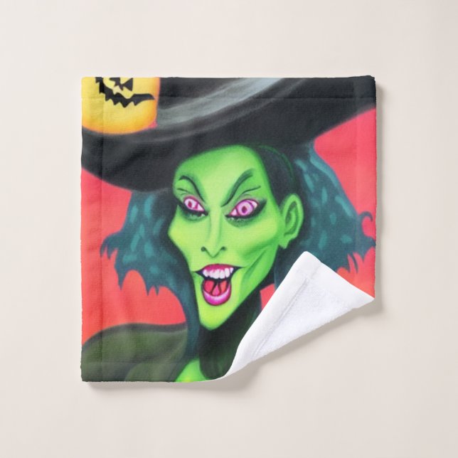 Halloween Witz-Badetuch-Set Waschlappen (Waschlappen)