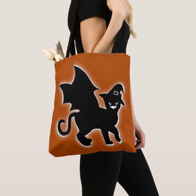 Halloween Witz Bat Cat Tasche (Von Nahem)