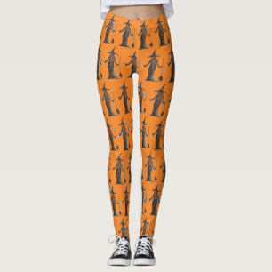 Halloween Witz Beängstigend Niedliches Muster Oran Leggings