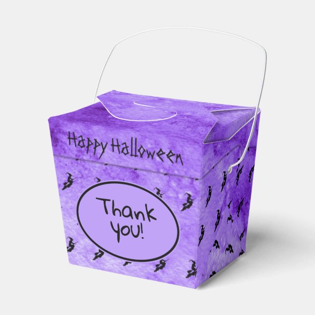 Halloween Witz Iconic Silhouette Lila Grunge Geschenkschachtel (Vorderseite)