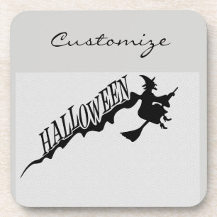Halloween Witz Riding Broom Thunder_Cove Untersetzer