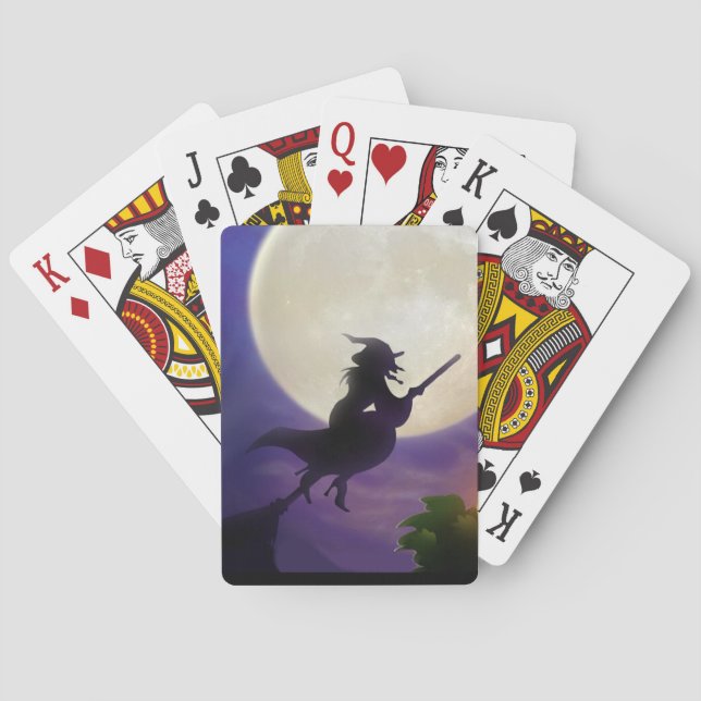 Halloween Witz Vollmond Spielkarten (Rückseite)