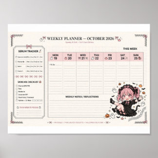 Halloween-Wochenplaner 2026 | Serum-Tracker  Poster