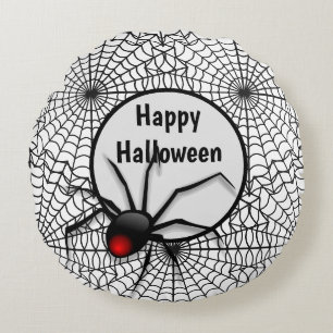 Halloween Wohngestaltung Black Spider Web Rundes Kissen