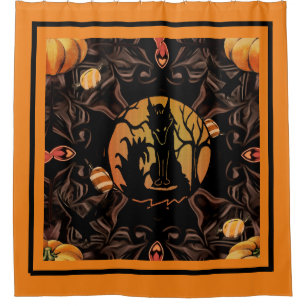 Halloween-Wolf Duschvorhang