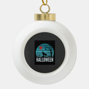Halloween-Wolf-Friedhofs-Mond-Vektor Keramik Kugel-Ornament