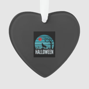 Halloween-Wolf-Friedhofs-Mond-Vektor Ornament