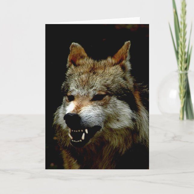 Halloween-Wolf Karte (Vorderseite)