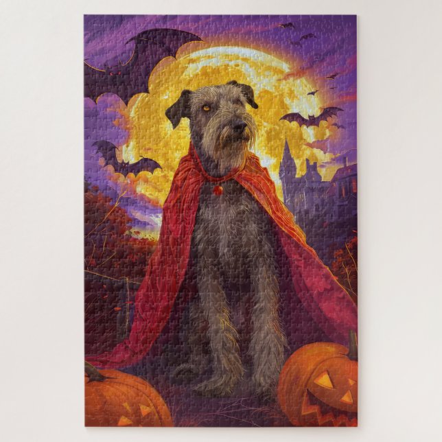 Halloween Wolfhound Vampire Pumpkins Beängstigend (Vertikal)