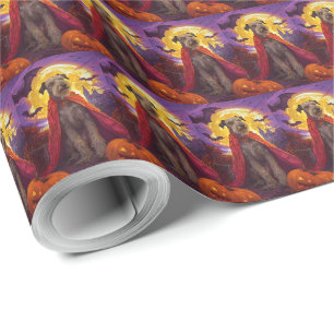 Halloween Wolfhound Vampire Pumpkins Beängstigend Geschenkpapier