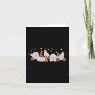 Halloween Women Cat Ghost Stickerei Effekt Design Karte