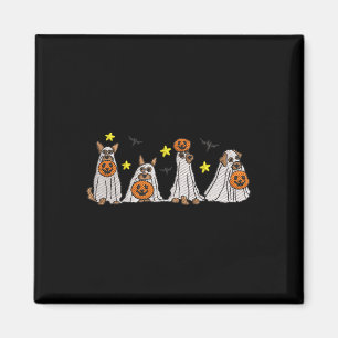 Halloween Women Ghost Hund Stickerei Effekt Design Magnet