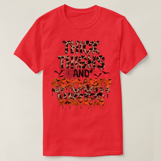 Halloween Women's dick Thighs and Spooky Vibes Le T-Shirt (Design vorne)