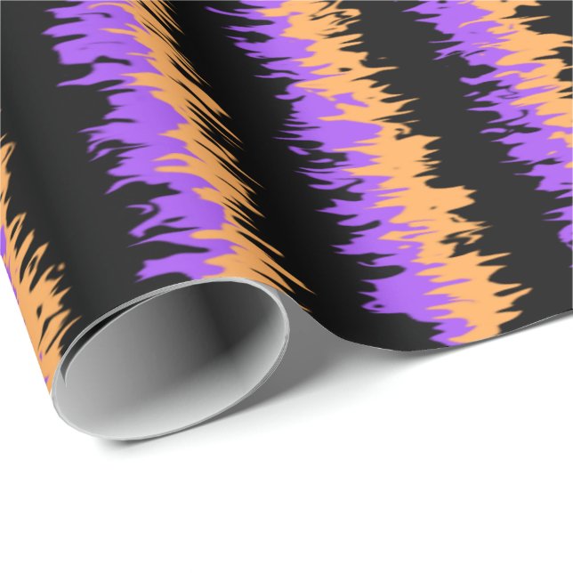 Halloween Wonky Stripes Wrapping Paper Geschenkpapier (Rolleneckpunkt)