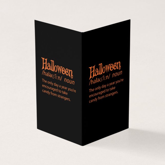 Halloween-Wörterbuchdefinition (Vorderseite)