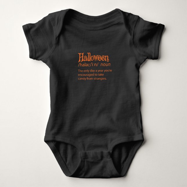 Halloween-Wörterbuchdefinition Baby Strampler (Vorderseite)