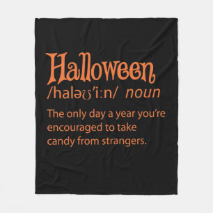 Halloween-Wörterbuchdefinition Fleecedecke