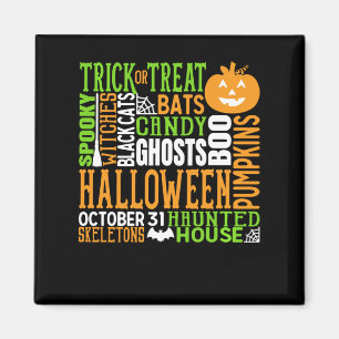 Halloween-Wortverwirrung Bunt Süß Spinne Kürbis Magnet