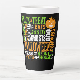 Halloween-Wortverwirrung Bunt Süß Spinne Kürbis Milchtasse