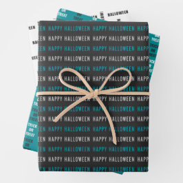 Halloween Wrapping Paper Flat Sheet Set 3 Geschenkpapier Set