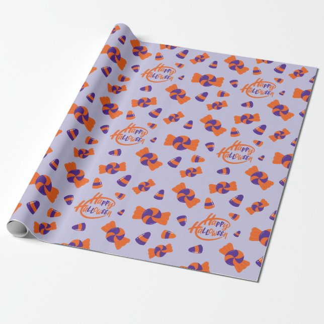 Halloween-Wrapping Paper für Trick-oder-Leckerei-K Geschenkpapier (Ungerollt)