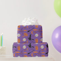 Halloween Wrapping Paper mit Hexe, Broom, Boo!