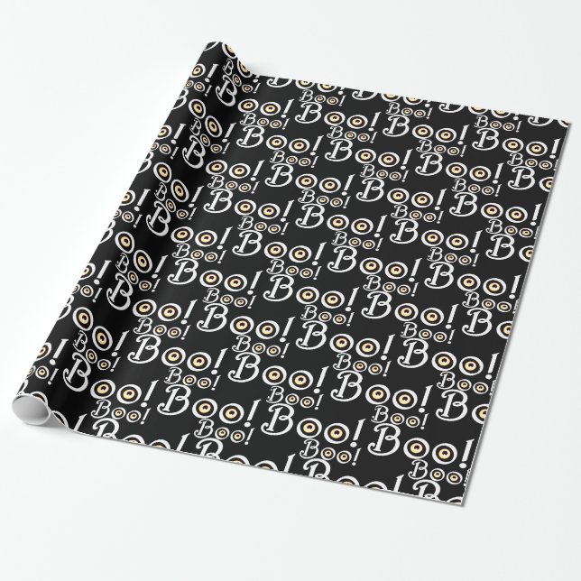 Halloween Wrapping Paper Niedlich BOO Geschenkpapi Geschenkpapier (Ungerollt)