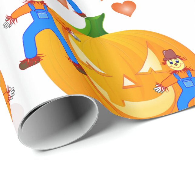 Halloween Wrapping Paper, Pumpkin Geschenkpapier (Rolleneckpunkt)