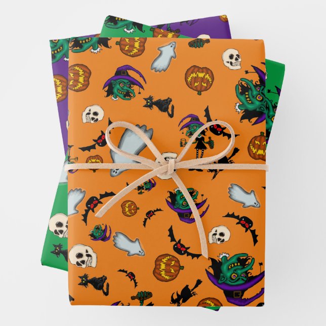 Halloween Wrapping Paper Set Geschenkpapier Set (Beispiel)