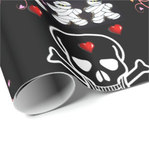 Halloween Wrapping Paper, Skull Geschenkpapier