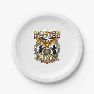 Halloween-Wünsche Opa Fledermaus Hexen Kessel_1 Pappteller