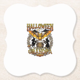 Halloween-Wünsche Opa Fledermaus Hexen Kessel_1 Untersetzer