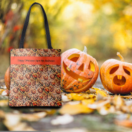 Halloween wünscht orange-braun tasche