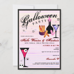 Halloween Würstchen und Martinis Gruseliger Ghul N Einladung