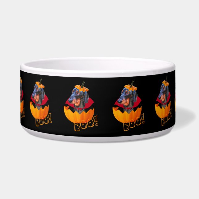 Halloween-Wurstkürbis Napf (Vorderseite)