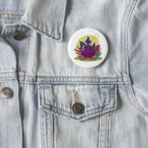 Halloween Yoga Namaste Hexen Button