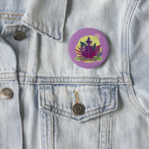 Halloween Yoga Namaste Hexen Button