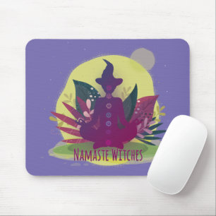 Halloween Yoga Namaste Hexen Mousepad