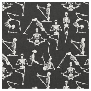 Halloween yoga skeletts schwarz stoff