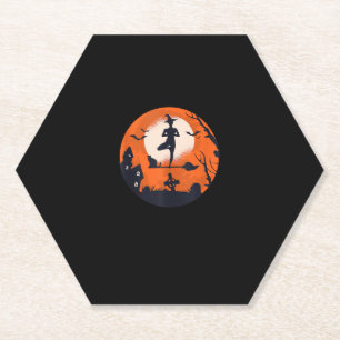Halloween Yoga Witch Cat Boy Girl Men Women Untersetzer