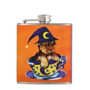 Halloween Yorkie Poo Flachmann